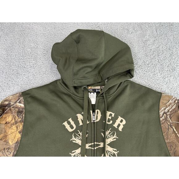 Under Armour Men's X-Large Full Zip Hoodie Sweatshirt Realtree Camo Hunting - Picture 2 of 13